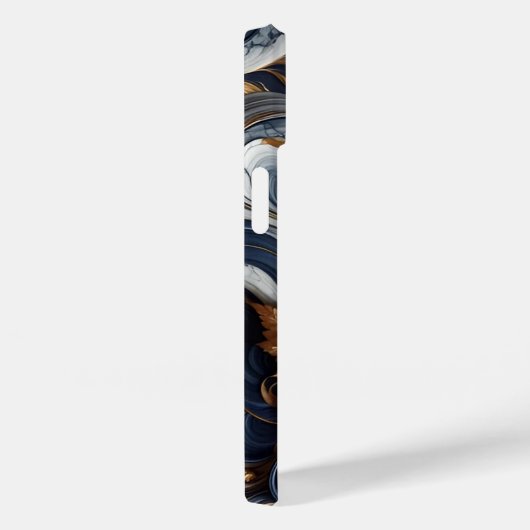 Marineblauw en goudmarmer Schilderen Abstract Case-Mate iPhone Case (Achterkant / Rechts)