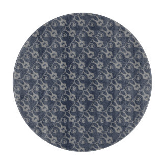 Marineblauw en grijs ontwerp snijplank