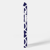 Marineblauw en koraal Modern Trellis Monogram Case-Mate iPhone Case (Achterkant / Links)