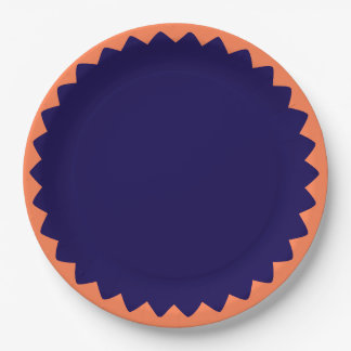 Marineblauw en koraalrood bord