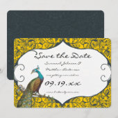 Marineblauw en Mosterdkleurig Verliefde Parkiet Tr Kaart (Voorkant / Achterkant)