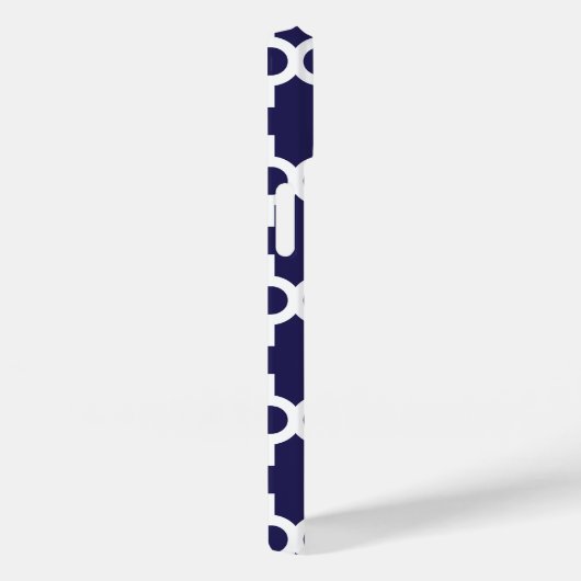 Marineblauw en Roze Modern Marokkaans Monogram Case-Mate iPhone Case (Achterkant / Rechts)