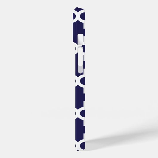 Marineblauw en Roze Modern Marokkaans Monogram Case-Mate iPhone Case (Achterkant / Links)