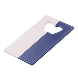 Marineblauw en Roze Verticale Kleurblokken Kredietkaart Flessenopener