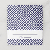 Marineblauw en wit diagonaal Grieks sleutelpatroon (Buitenkant ongevouwen)