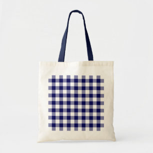 Marineblauw en wit gingang patroon tote bag