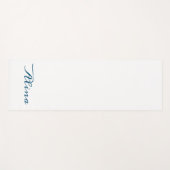 Marineblauw en wit monogram yogamat (Voorkant (horizontaal))