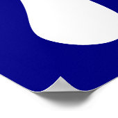 Marineblauw en Wit Pi-symbool Poster (Hoek)