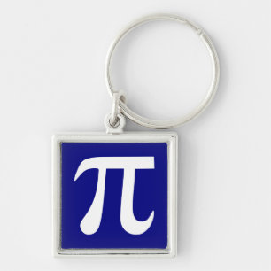 Marineblauw en Wit Pi-symbool Sleutelhanger