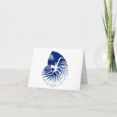 Marineblauw en wit shell van Nautilus - Kaart (Voorkant)