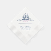  marineblauw en witte cocktail Napkin Servetten (Hoek)