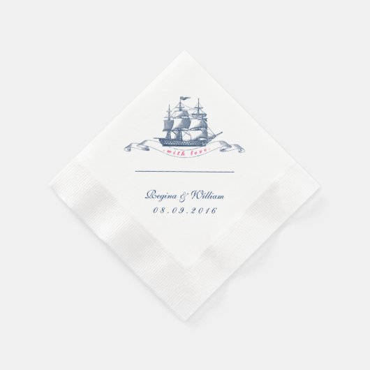  marineblauw en witte cocktail Napkin Servetten (Hoek)