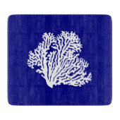 marineblauw en witte kustkoraal snijplank (Voorkant)