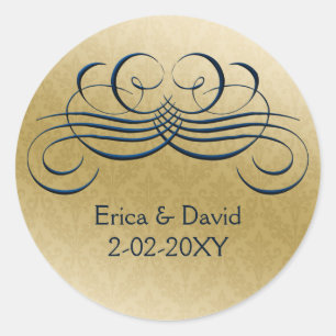 " marineblauw " - envelopzegel ronde sticker