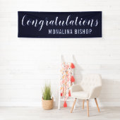 Marineblauw | Gefeliciteerd | Afstuderen | Spandoek (Insitu)