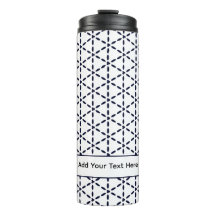 Marineblauw geometrisch patroon op wit