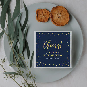 Marineblauw & Goud Elegante Klassieke Volwassene Servet