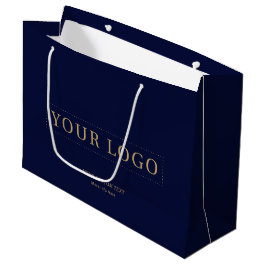 Marineblauw & Goud Minimal Business Logo Winkelen Groot Cadeauzakje