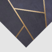 Marineblauw Gouden Driehoeken Geometrisch Elegant Tissuepapier (Detail)