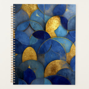 Marineblauw Gouden Metallic Geometrische Cirkels A Planner