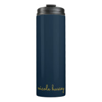Marineblauw Gouden Schrift | Stijlvol Modern Mono