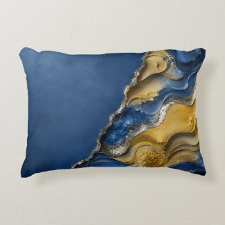 Marineblauw Gouden Uniek Woondecoratie Cadeau Accent Kussen