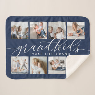 Marineblauw Grootkinderen maken foto's van het l Sherpa Deken