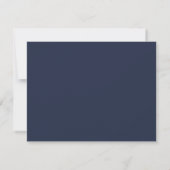 Marineblauw Initialen Monogram Modern Note Kaart (Achterkant)