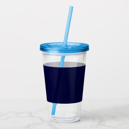 Marineblauw Kleur Gewoon Modern Eigen Naam Kalligr Acryl Drinkbeker (Achterkant)
