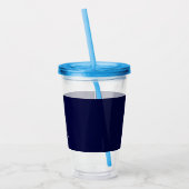 Marineblauw Kleur Gewoon Modern Eigen Naam Kalligr Acryl Drinkbeker (Links)