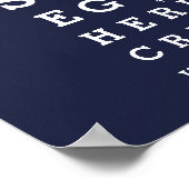 Marineblauw leuk zichtkaart aangepast bericht poster (Hoek)