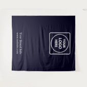 Marineblauw logo | Aangepaste step & repeat brandi Wandkleed (Voorkant (horizontaal))