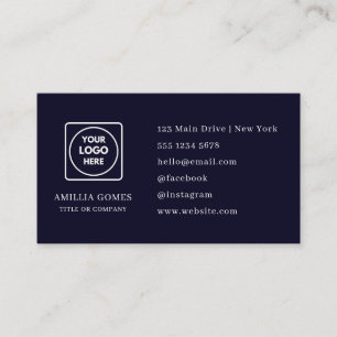 Marineblauw logo   Modern ontwerp voor sociale med Visitekaartje