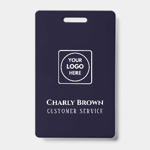 Marineblauw logo   Modern professioneel personeels Badge
