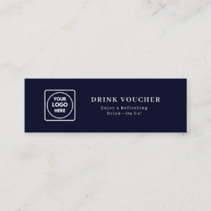 Marineblauw logo Moderne drankbon voor zakelijke Mini Visitekaartje