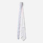 Marineblauw mini stippenpatroon op wit stropdas (Achterkant)