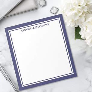 Marineblauw Minimalistisch Monogram Notitieblok
