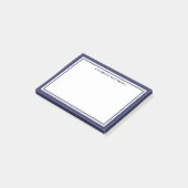 Marineblauw Minimalistisch Monogram Post-it® Notes (Schuin)