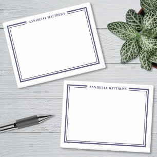 Marineblauw Minimalistisch Monogram Post-it® Notes