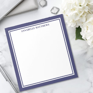 Marineblauw Minimalistische Monogram Notitieblok