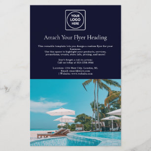 Marineblauw Modern Logo Schoon Zakelijk Branding Flyer