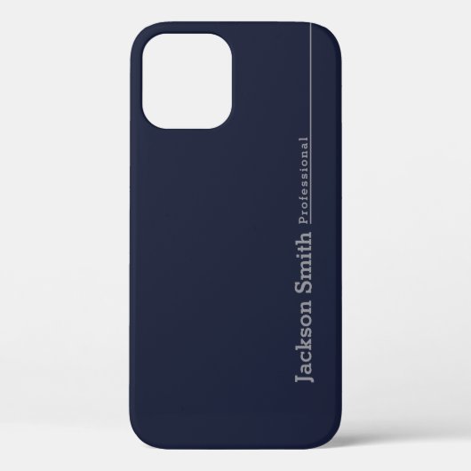 Marineblauw modern minimalistisch gepersonaliseerd Case-Mate iPhone case (Achterkant)