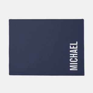 Marineblauw Moderne minimalistische gepersonalisee Deurmat