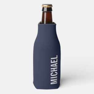 Marineblauw Moderne minimalistische gepersonalisee Flesjeskoeler