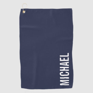 Marineblauw Moderne minimalistische gepersonalisee Golfhanddoek