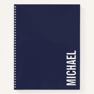 Marineblauw Moderne minimalistische gepersonalisee Notitieboek