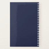 Marineblauw Moderne minimalistische gepersonalisee Planner (Achterkant)
