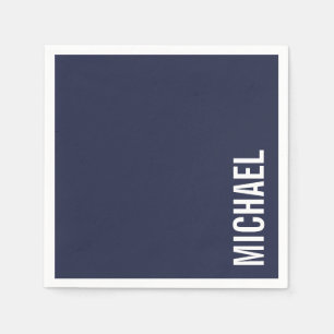 Marineblauw Moderne minimalistische gepersonalisee Servet