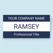 Marineblauw naamlabel zonder logo badge magnetisch