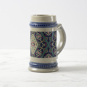 “Marineblauw Native Design” Bierpul